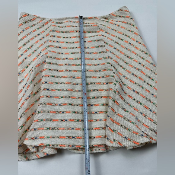 NWT Maeve Anthropologie tweed textured skirt w/ neon/metallic stripes. Size 12 - Picture 6 of 11